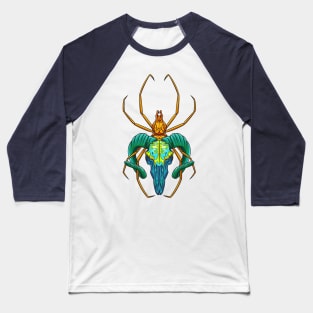 Bright Spider Skull Baseball T-Shirt